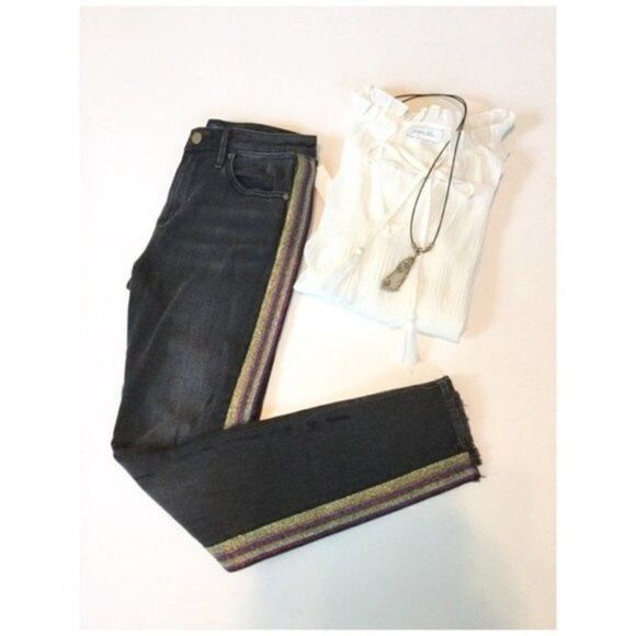 AQUA High Rise Skinny Jeans In Gray - Picture 2 of 5